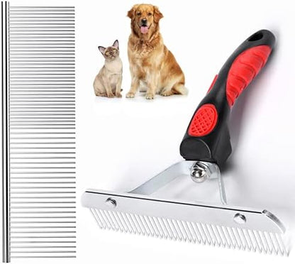 Grooming Rake Undercoat Brush Set for Long Hair Dogs by Tsxurepaw