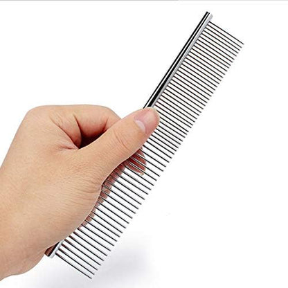 Stainless Steel Pet Grooming Comb with Rounded Ends - Professional Tool for Long and Short-Haired Dogs, Cats and Greyhounds - Image 2