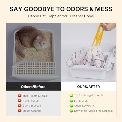 Autoscooper 11 Replacement Litter Box Liners - Drawstring Design, Extra Thick Heavy Duty, 23.62"×11.81", 60 Pack - Image 3