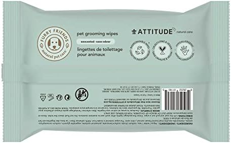 ATTITUDE Pet Grooming Wipes, Hypoallergenic Plant and Mineral-Based Ingredients, Vegan and Cruelty-Free Biodegradable Products, Unscented, 72 Count (Pack of 2) - Image 2
