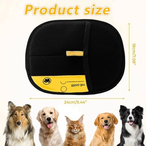 Electrostatic Pet Hair Removal Gloves | Effortless Deshedding for Dogs & Cats | Reusable & Machine Washable for Sofa, Car, Clothing & Beds (Black) - Image 2