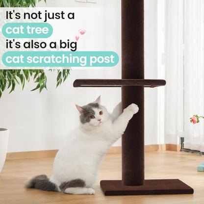 Max & Marlow 95-108" Floor to Ceiling Cat Tree for Indoor Cats, Brown - Image 7