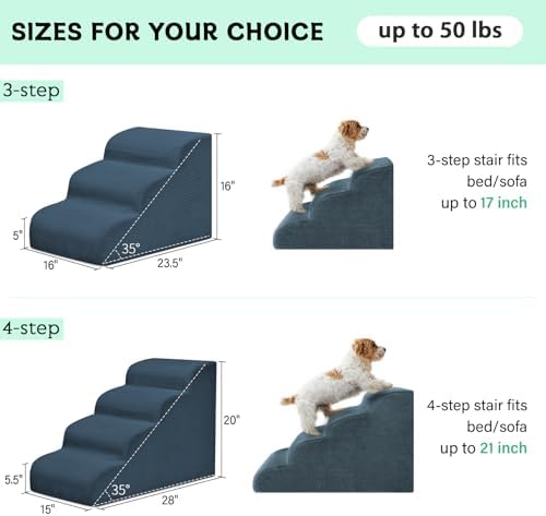 Mesa Lemon 3 Step Dog Stairs Pet Ramp for High Beds, Sofas and Cars - Image 5