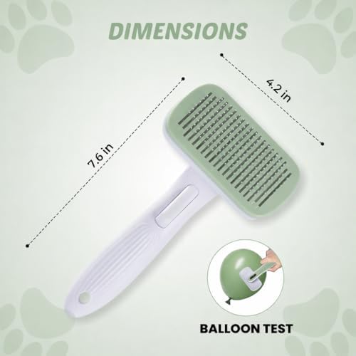 Self Cleaning Slicker Brush for Dogs & Cats, Deshedding Dog Brush - Image 2