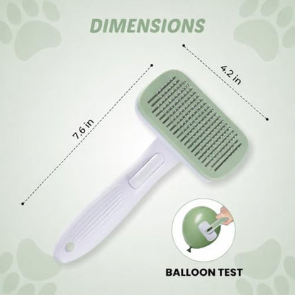 Self Cleaning Slicker Brush for Dogs & Cats, Deshedding Dog Brush - Image 2