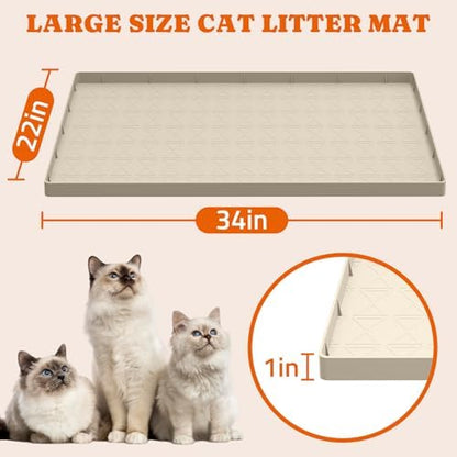 Pawtners Silicone Cat Litter Mat 34 x 22 in, Easy to Clean, 2 Pack - Image 4