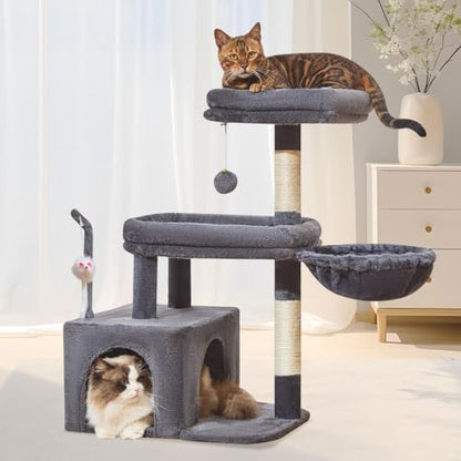 Taoqimiao 32.2in Cat Tree with Toy, Small Cat Tower for Indoor Cats, MS043G by Taoqimiao