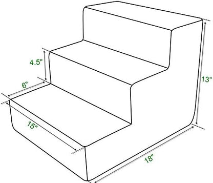Best Pet Supplies 3-Step Pet Stairs, 18 by 15 by 13-Inch, Dark Brown Suede - Image 6