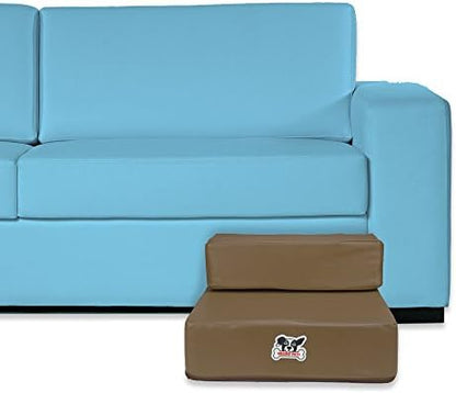 Weebo Pets Smooth Steps Folding Leather Pet Stairs (Brown) - Image 2