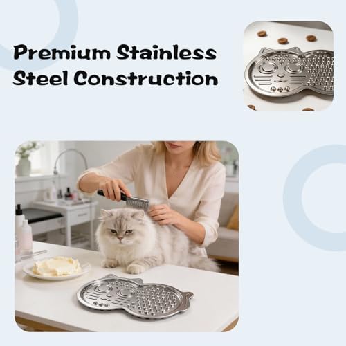 Lick mat for Dogs, Heavy-Duty Stainless Steel Cat Licking Mat, Dog Lick mat – Durable Pet Slow Feeding Mat for Anxiety Relief, Boredom Buster & Grooming Aid for Dogs & Cats - Image 4