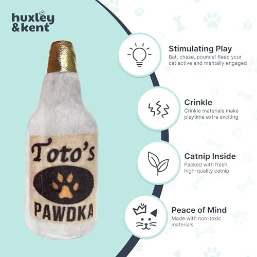 Huxley & Kent Plush Crinkle Catnip Cat Toy, Toto's Pawdka - Image 4