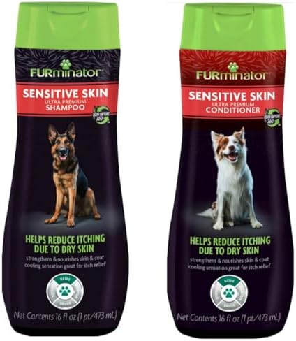 Furminator® Deshedding Ultra Premium Shampoo & Conditioner Bundle for Sensitive Skin. 16oz. by FURminator