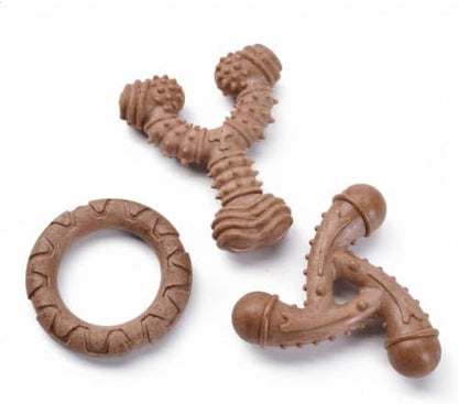 MECOOL Indestructible Dog Chew Toys for Aggressive Chewers 3PCS, Durable Bacon Flavored Nylon Bones for Small Dogs, Puppy Teething Toys, Long Lasting Nylon Dog Chews by MECOOL