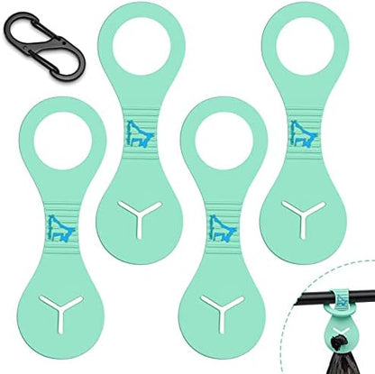 Dog Poop Bag Holder for Leash Waste Bag Carrier Dog Poop Bag Dispenser for Walking Running Bicycle Accessory 4 Pieces (Light Green) by PuppyDoggy