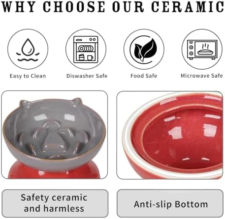 Ceramic Slow Feeder Cat Bowl, 15-Degree Tilted Non-Slip - Image 6