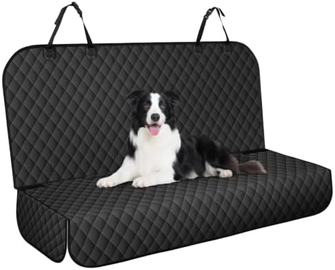 Waterproof Dog Backseat Cover for Cars, Non-Slip Pet Seat Protector, Black by NECKORY