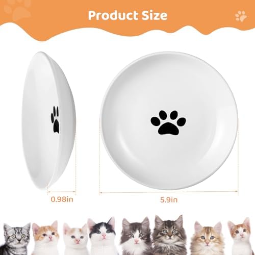 Ceramic Cat Food Plates: Cat Wet Food Bowls/Whisker Fatigue Cat Dishes & Shallow Bowls for Kittens and Small Animals1 - Image 5