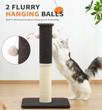 Made4Pets Cat Scratching Post with Sisal & Carpet for Indoor Cats, 23.6" - Image 7