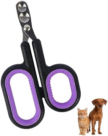 Beginner Friendly Pet Nail Clippers, Dual Hole Design for Cats & Puppies, Stainless Steel Trimmer Prevents Split Nails, No-Slip Grip, Safe Quick Trim for Small Pets (Purple) by PinkElizasPetSuppliesWorld