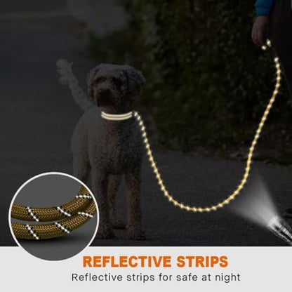 Taglory Rope Dog Leash for Small Medium Dogs, 6 FT Padded Handle, Yellow - Image 5