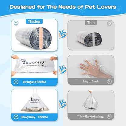 Litter Box Liners 100 Count - Compatible with Litter Robot 4 & 3, Leak-Proof Drawstring Waste Bags, Pre-Separated Clear Design (25.8" x 21"), Odor Control - Image 4
