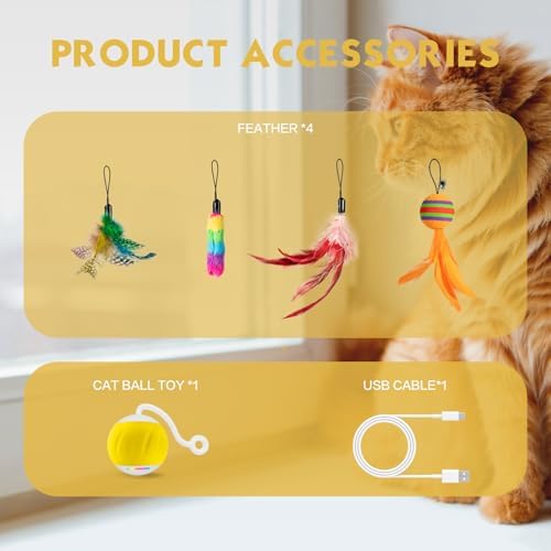 Upgraded 2.36 Inch Large Cat Toy With Touch&Voice Activation for Indoor Cat - Image 2