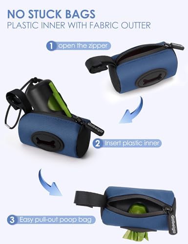 Gobeigo 2-in-1 Dog Poop Bag Holder【Easy Pull-Out Version】(Navy Blue) - Image 2