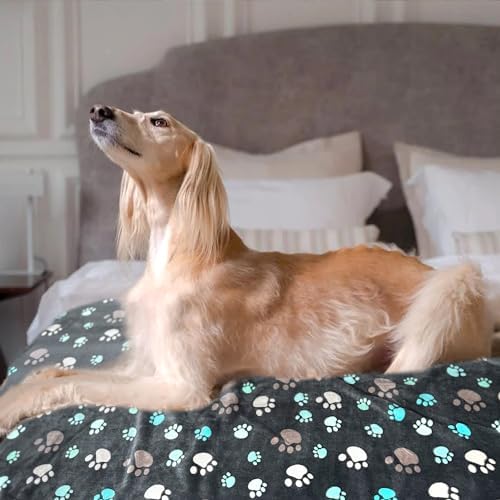 Dog Blankets for Large Dogs, 3 Pcs Dog Blanket Washable, Soft Fluffy Flannel Pet Blanket Mat Cover for Bed Couch, Cute Print Puppy Blanket 60" x 50" - Image 7