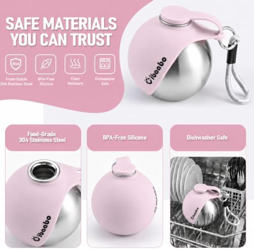 Cibaabo Portable Dog Water Bottle with Collapsible Silicone Bowl 10 oz - Image 3