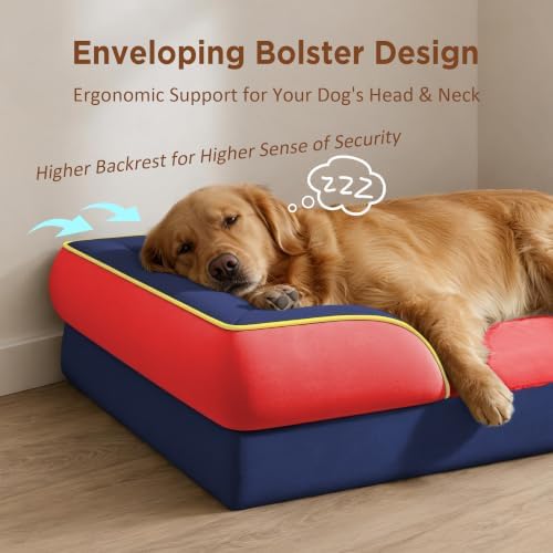 Comfort Expression Orthopedic Dog Beds for Large Sized Dog with Bolster - Image 3