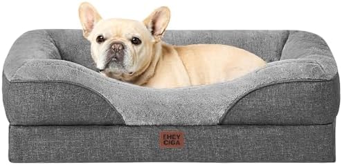 EHEYCIGA Orthopedic Dog Bed for Medium Dog, Memory Foam Dog Couch, Grey by EHEYCIGA