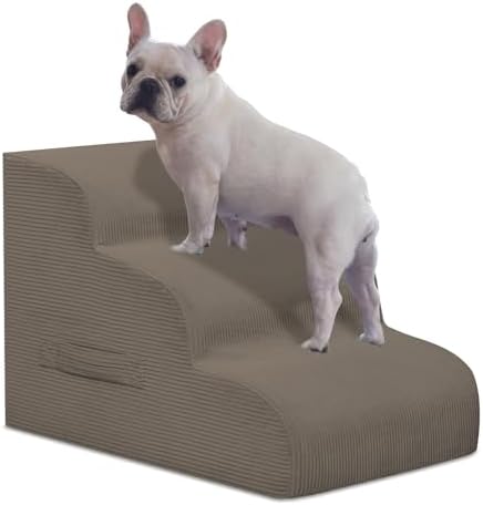 Mesa Lemon 3 Step Dog Stairs Pet Ramp for High Beds, Sofas and Cars by MesaLemon