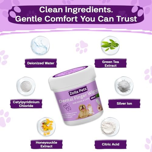 Dog & Cat Dental Wipes - Finger Toothbrush for Plaque, Tartar & Breath - Image 4