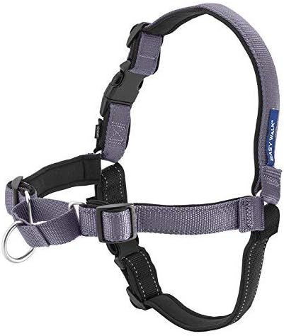PetSafe Easy Walk Deluxe Dog Harness, No Pull Dog Harness – Perfect for Leash & Harness Training – Stops Pets from Pulling and Choking on Walks – Medium, Steel