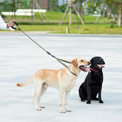 iYoShop Double Dog Leash, 360° Swivel, No Tangle, Large, Military Green - Image 6