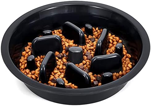 JASGOOD Dog Feeder Slow Eating Pet Bowl for Raised Pet Feeders Preventing Choking Food Water Bowl Elevated Diners Replacement Bowl (Black,Fit Opening 7.5"-8") by JASGOOD