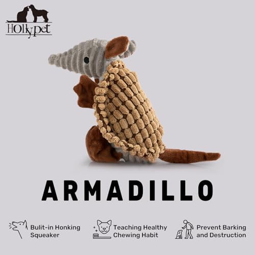 Hollypet Armadillo Squeaky Puppy Dog Toys for Small Medium Dogs, 8" - Image 4