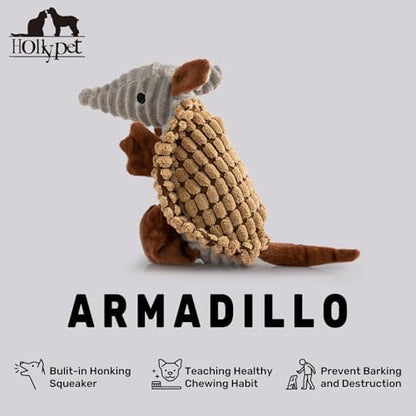 Hollypet Armadillo Squeaky Puppy Dog Toys for Small Medium Dogs, 8" - Image 4