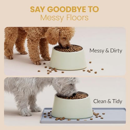 Waterproof Silicone Pet Feeding Mat, Dog Cat Food Water Bowl, Raised Edge - Image 2