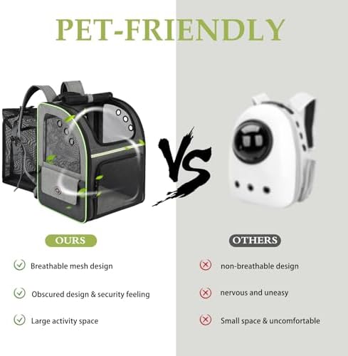 Cat Carrier Backpack, Large Cat Backpack Carrier Soft, Expandable Airline Approved Cat Carrier for Small Dogs Puppies Medium Cats Suitable for Hiking/Camping - Image 3