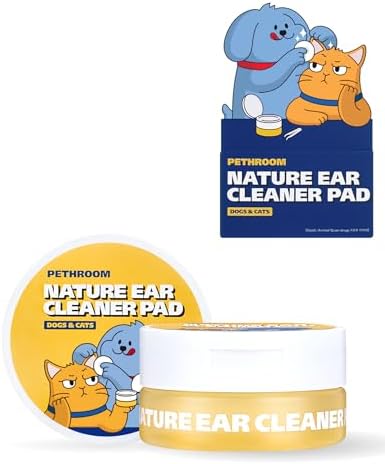 PETHROOM Nature Ear Cleaning Pads – Hypoallergenic Microfiber Pads for Dogs & Cats, Gentle Daily Ear Care that Removes Dirt & Wax Safely, 50 Count by PETHROOM