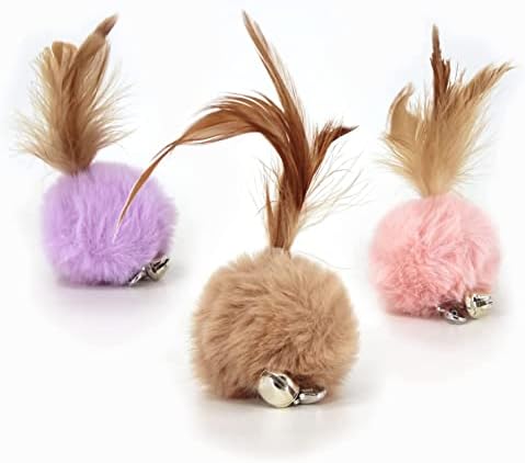 Cat Fluffy Feather Toys Replacement Cat Toy Wand Refills, 6 Pieces Fluffy Cat Toy Feathers Refill, Interactive Cat Teaser Wand Attachments, with Bell - Image 4