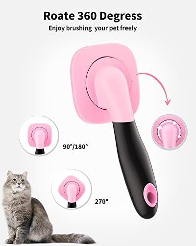 Glendan Dog & Cat Brush- Slicker Pet Brush- Shedding Grooming Tools(Pink) - Image 3
