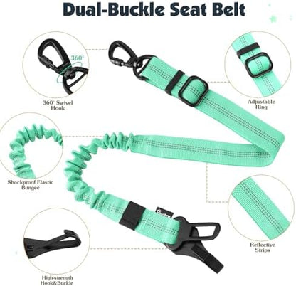 Pawaboo Dog Seat Belt Harness for Car, Seatbelt Harness with 2 in 1 Buckle - Image 3