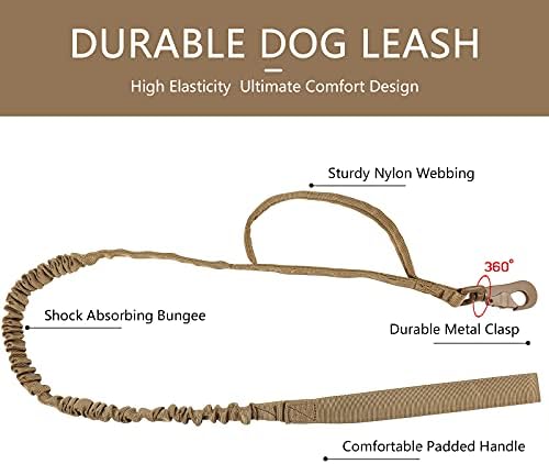 DAGANXI Tactical Dog Collar, Adjustable Military Training Nylon Dog Collar with Control Handle and Heavy Metal Buckle for Medium and Large Dogs, with Patches and Airtags Case (S, Brown-Set) - Image 5