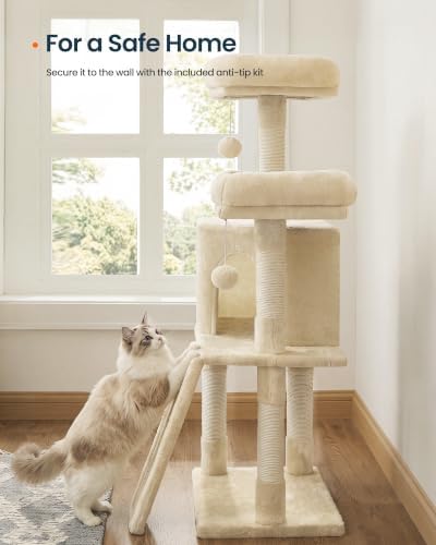 SONGMICS HOME Cat Tree, Scratching Ramp, Multi-Level Cat Condo - Image 6