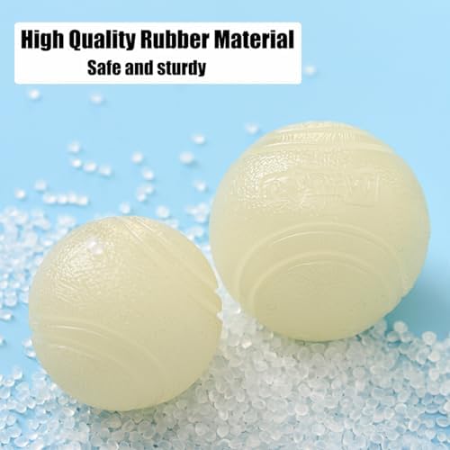 2 PCS Glowing Fetch Balls - Rubber Glowing Dog Toy Balls, High Bounce, Chew Resistant, Under 60 Lbs, Belgian Malinois Gifts (6CM) - Image 3