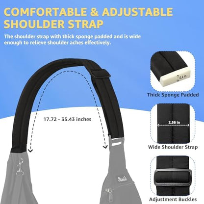 SlowTon Dog Carrier Sling - Thick Padded Shoulder Strap Adjustable, Black L - Image 5