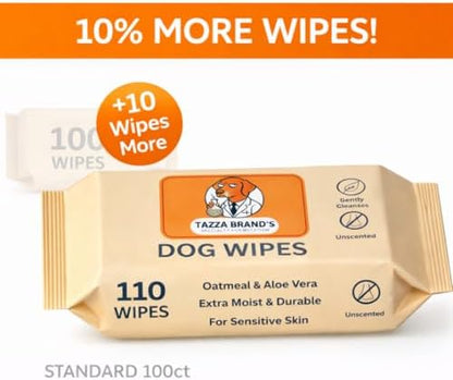 Tazza Pet Cleaning Wipes, 440 Count, Gentle Dog Wipes for Pets, Deodorizing Grooming Wipes with Oatmeal & Aloe, Fragrance Free Pet Wipes for Dogs & Puppies - Image 7