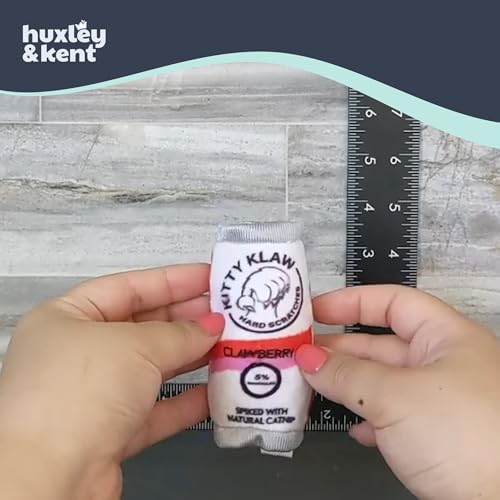 Huxley & Kent Plush Crinkle Catnip Cat Toy, Kitty Klaw Clawberry - Image 3
